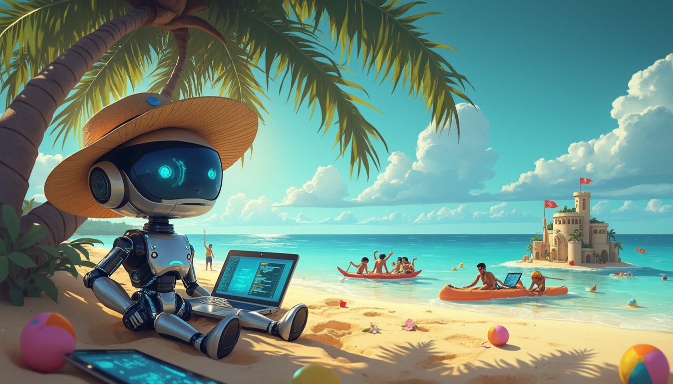 join chatgpt on a whimsical sun-kissed vacation filled with unexpected twists and turns in the unlikely adventure of a hacker. discover how artificial intelligence navigates through the world of beaches and codes, blending technology with relaxation in an unforgettable journey.