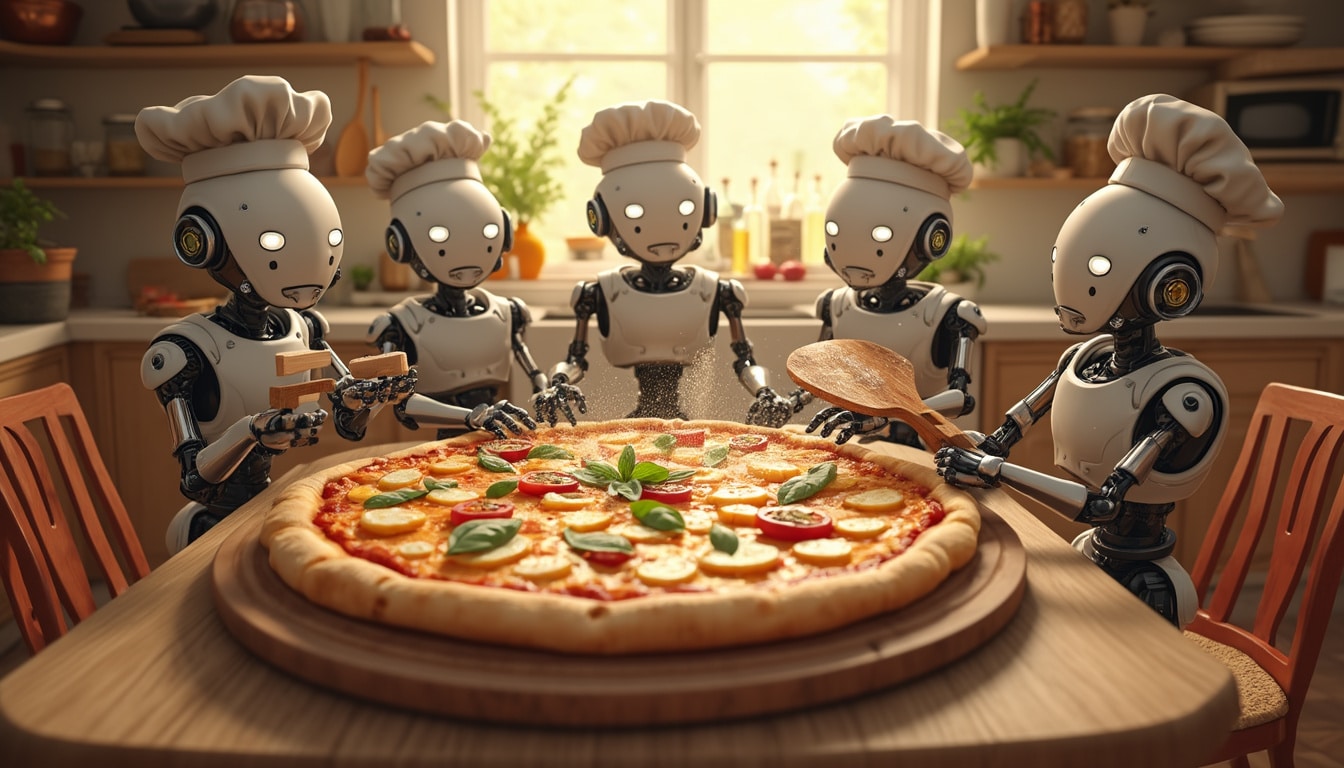 discover the humorous side of ai with 'no more glue on pizzas, but at least ai was more human and humorous!' this witty exploration highlights the quirky triumphs of artificial intelligence as it strays from the mundane to bring humanity back to technology, all while keeping the pizza drama-free!